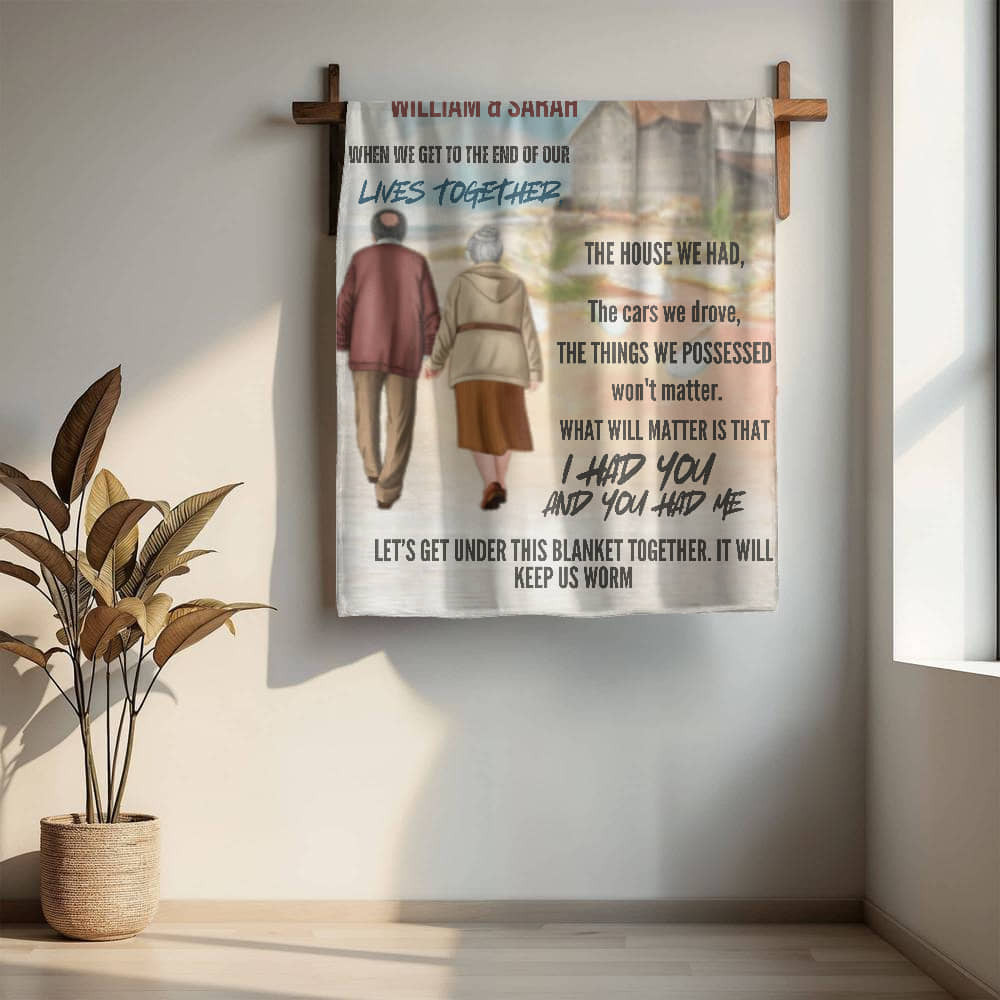 A When We Get to the End Sherpa or Fleece Blanket for a Couple
