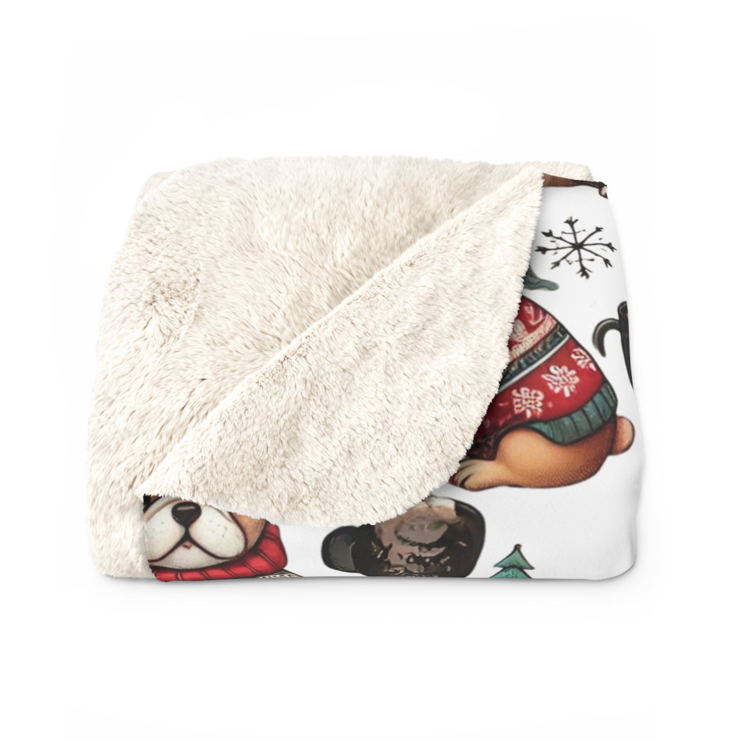 French Bulldog Sherpa Christmas Blanket for Dog Mom, Frenchie Mom