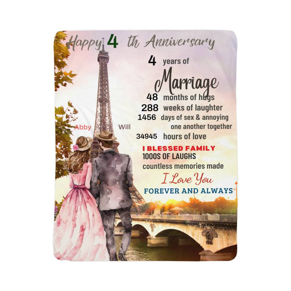An Anniversary in Paris Sherpa or Fleece Blanket