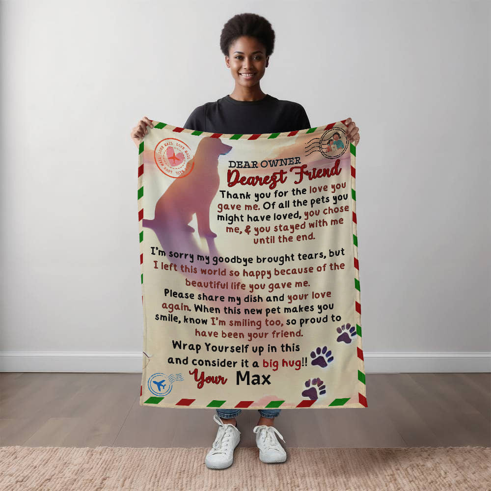 A Personalized Letter from a Dog to the Owner Sherpa or Fleece Blanket