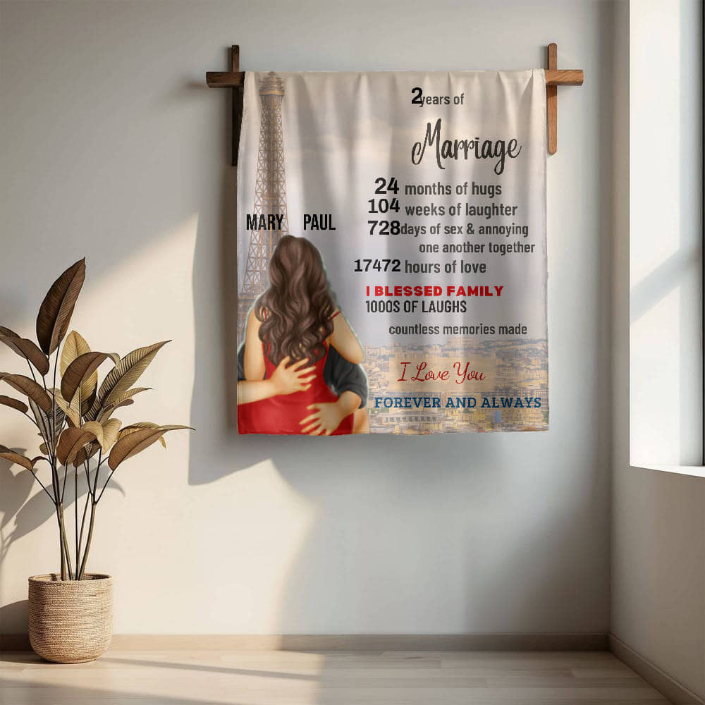 An Anniversary inParis Sherpa or Fleece Blanket