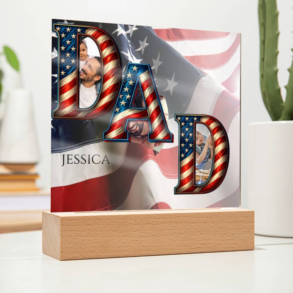 A Patriotic Dad's Love Acrylic Plaque