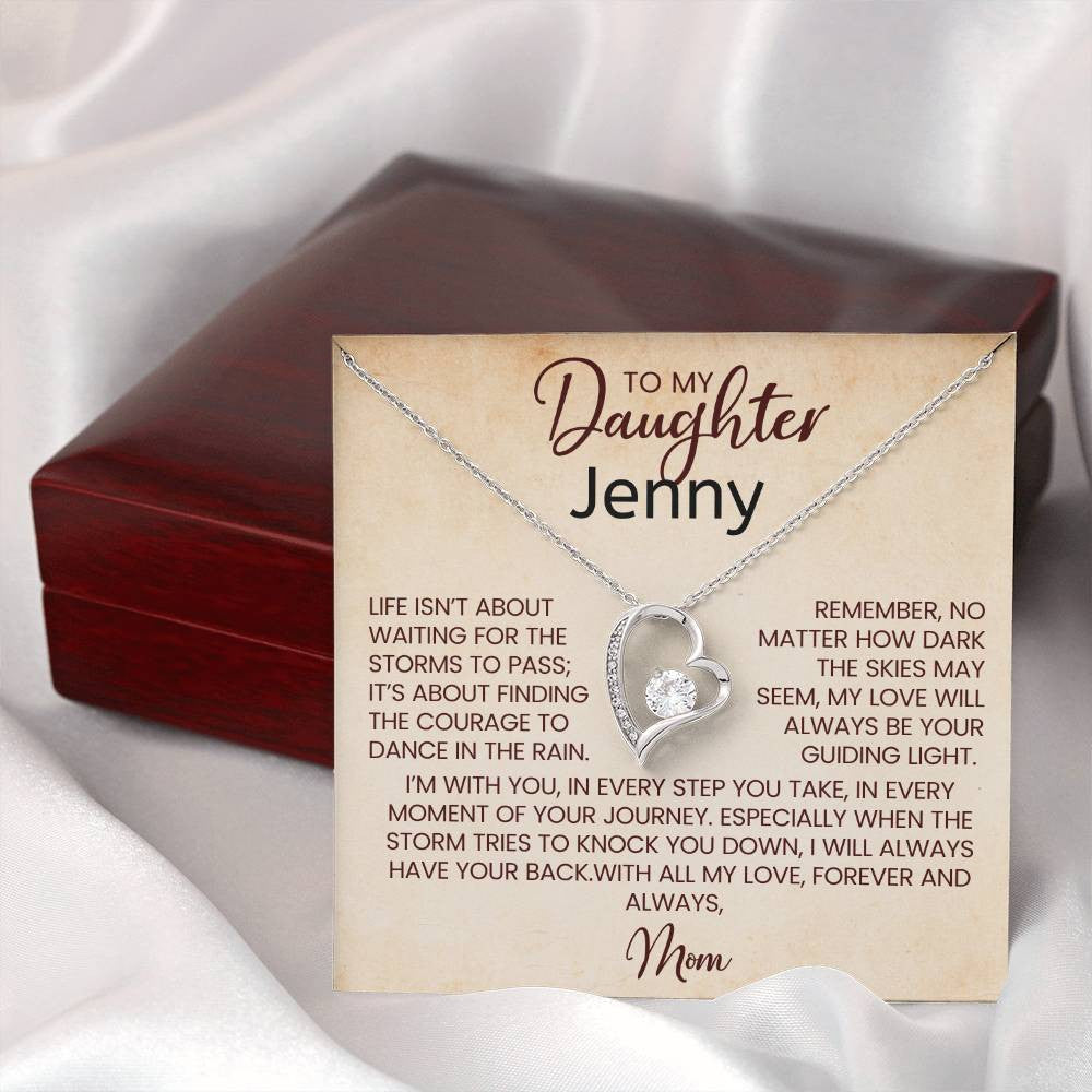 Dancing in the Rain Necklace for Daughter from Dad, Forever Love Necklace