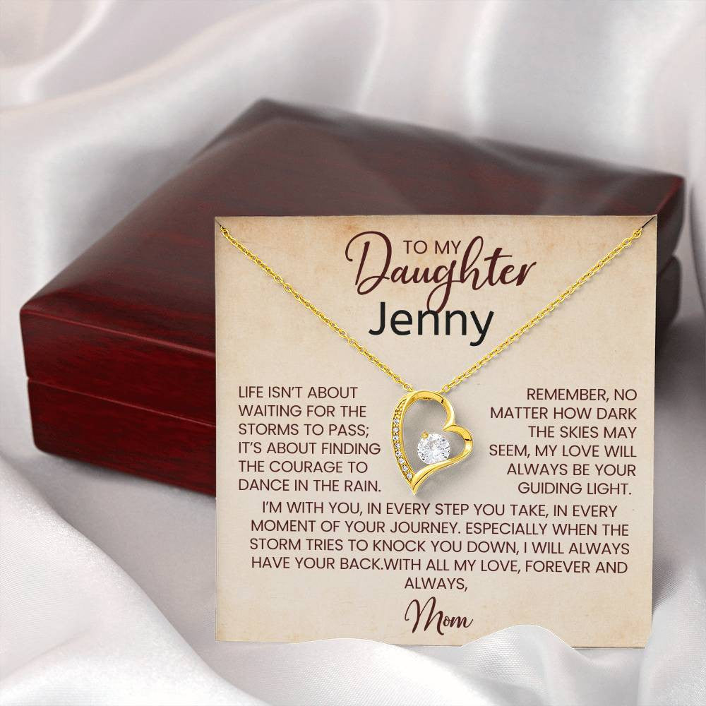 Dancing in the Rain Necklace for Daughter from Dad, Forever Love Necklace