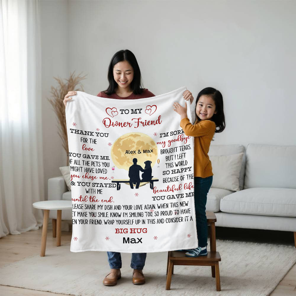 An Owner Dear Friend Dog Memorial Sherpa or Fleece Blanket