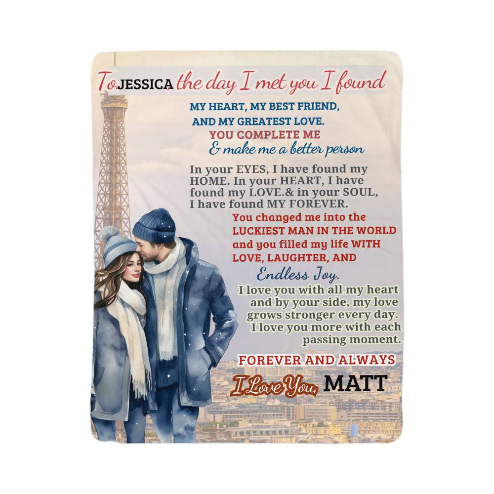 A Love Letter from My Girlfriend, Wife or Partner, a Sherpa, Fleece or Woven Blanket