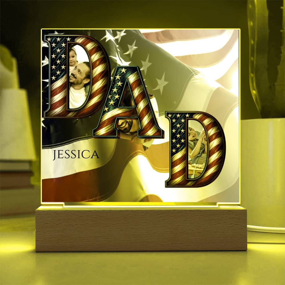 A Patriotic Dad's Love Acrylic Plaque