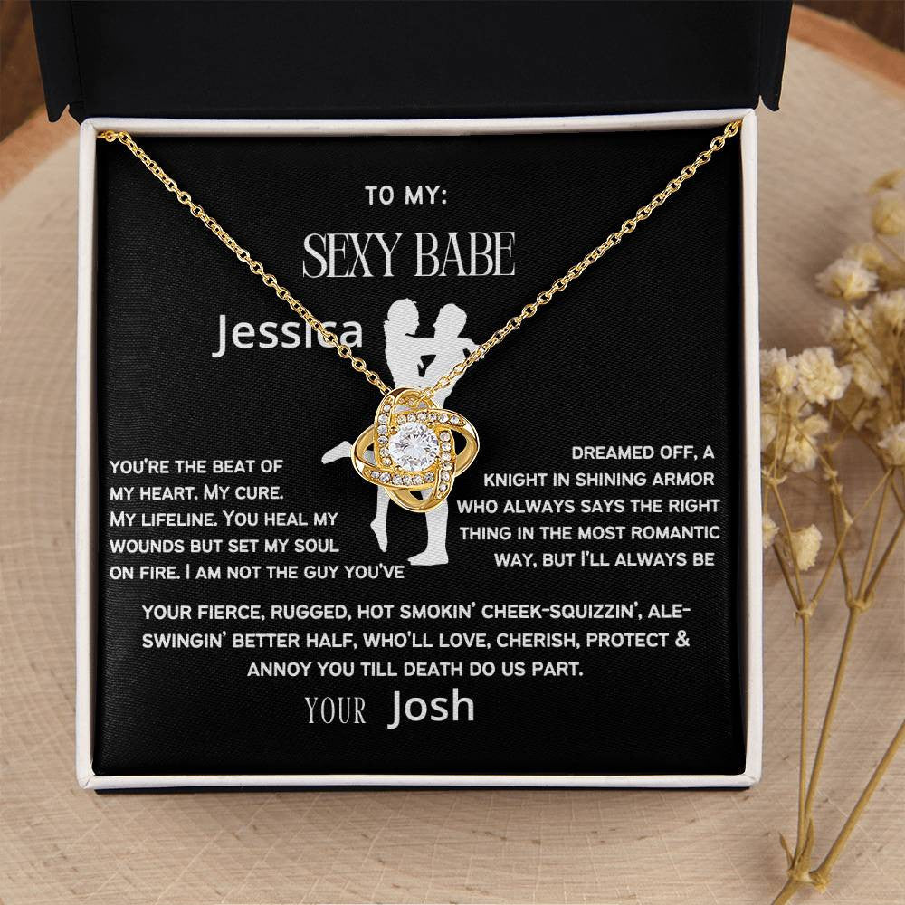 A Love Knot Necklace Gift from the Loving Partner, Boyfriend, Husband or Sweetheart (Yellow & White Gold Variants)