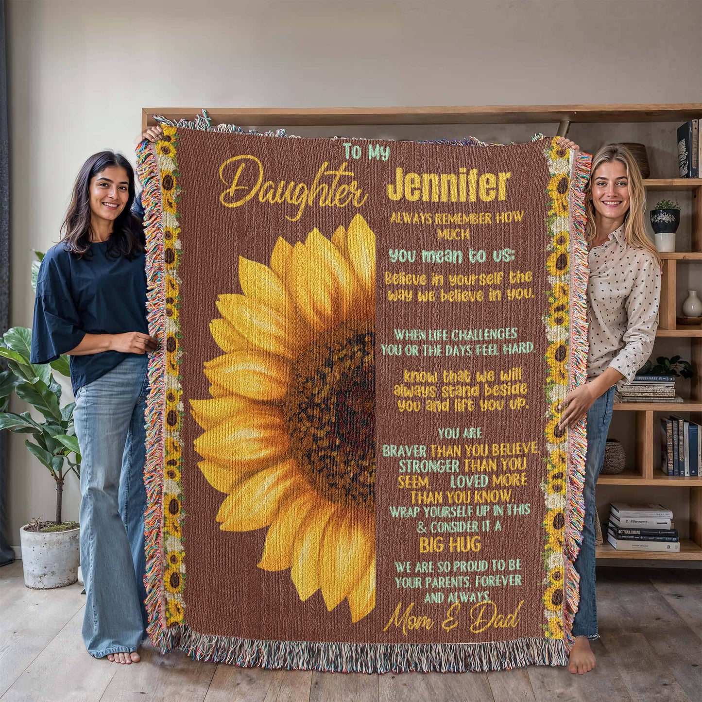 A Sunflower Daughter from Dad Heirlooom, Sherpa or  Fleece Blanket (3:4)