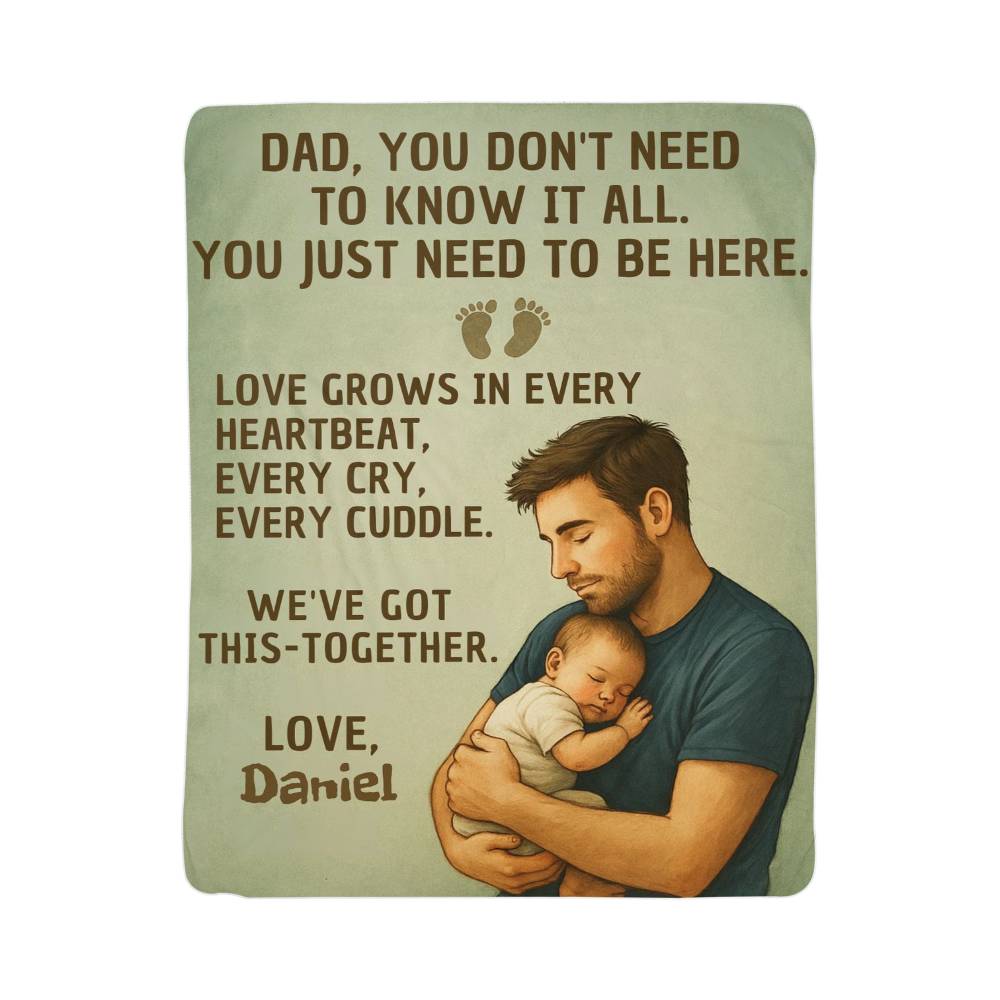 New Dad Custom Sherpa Fleece or Woven Blanket