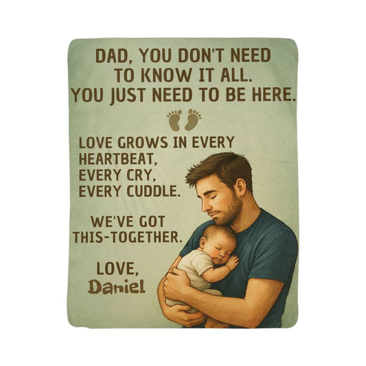 New Dad Custom Sherpa Fleece or Woven Blanket