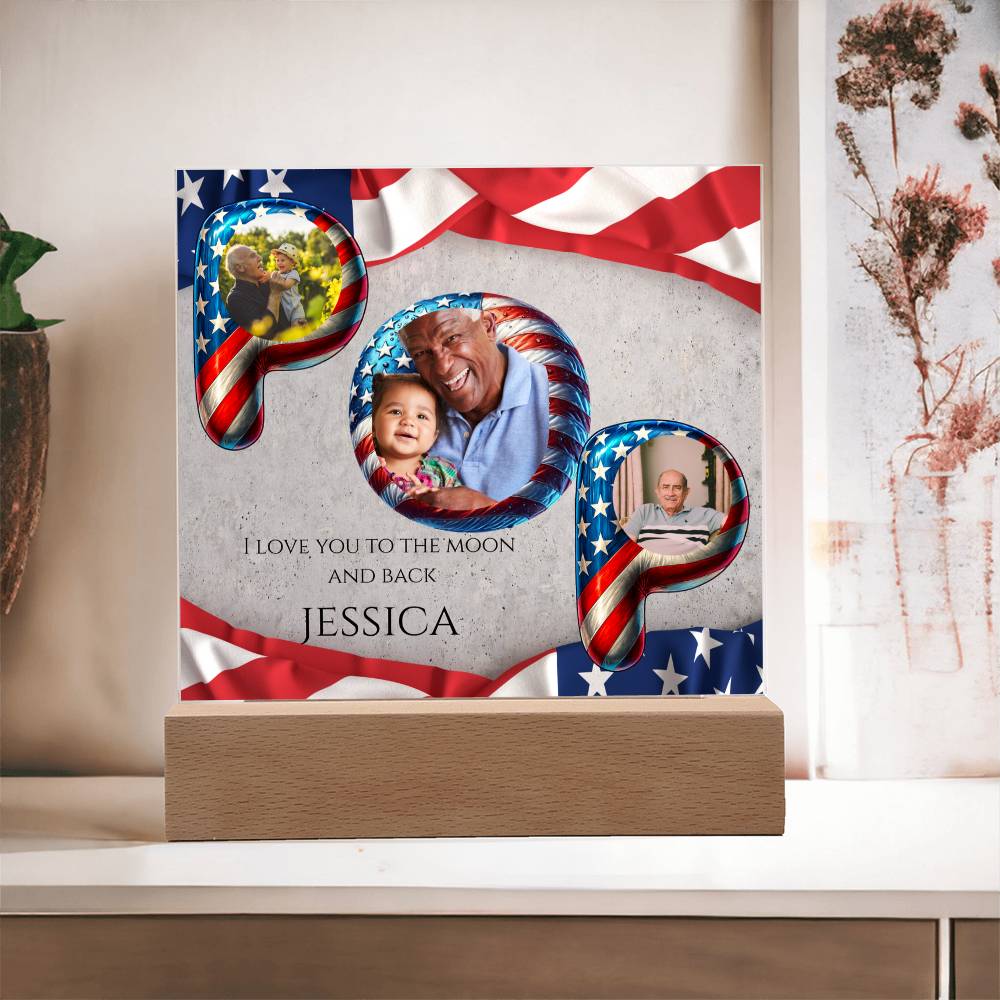 A Patriotic Love Acrylic Plaque for Pop