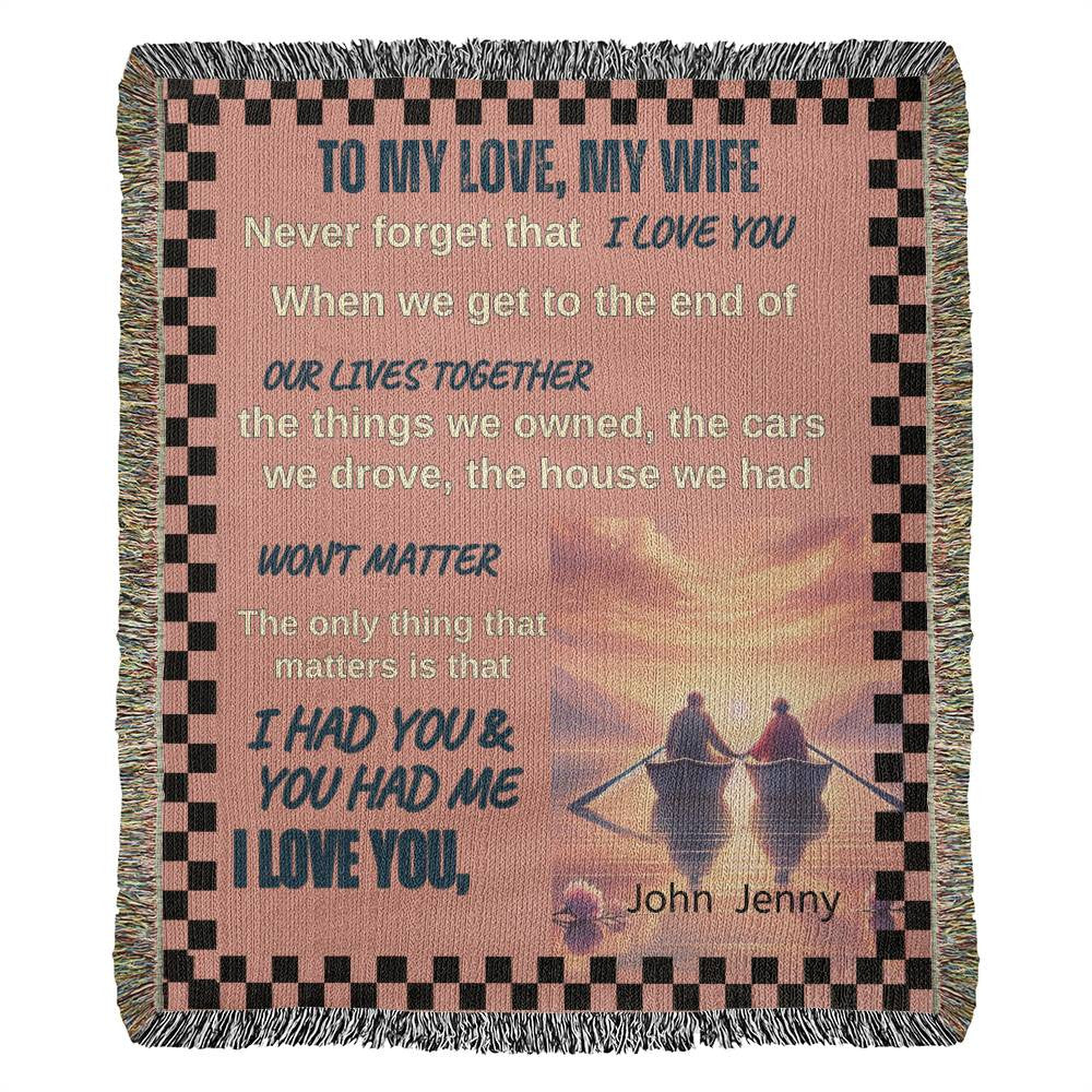 An Old couple on the lake Heirloom Woven, Fleece, Sherpa Blanket