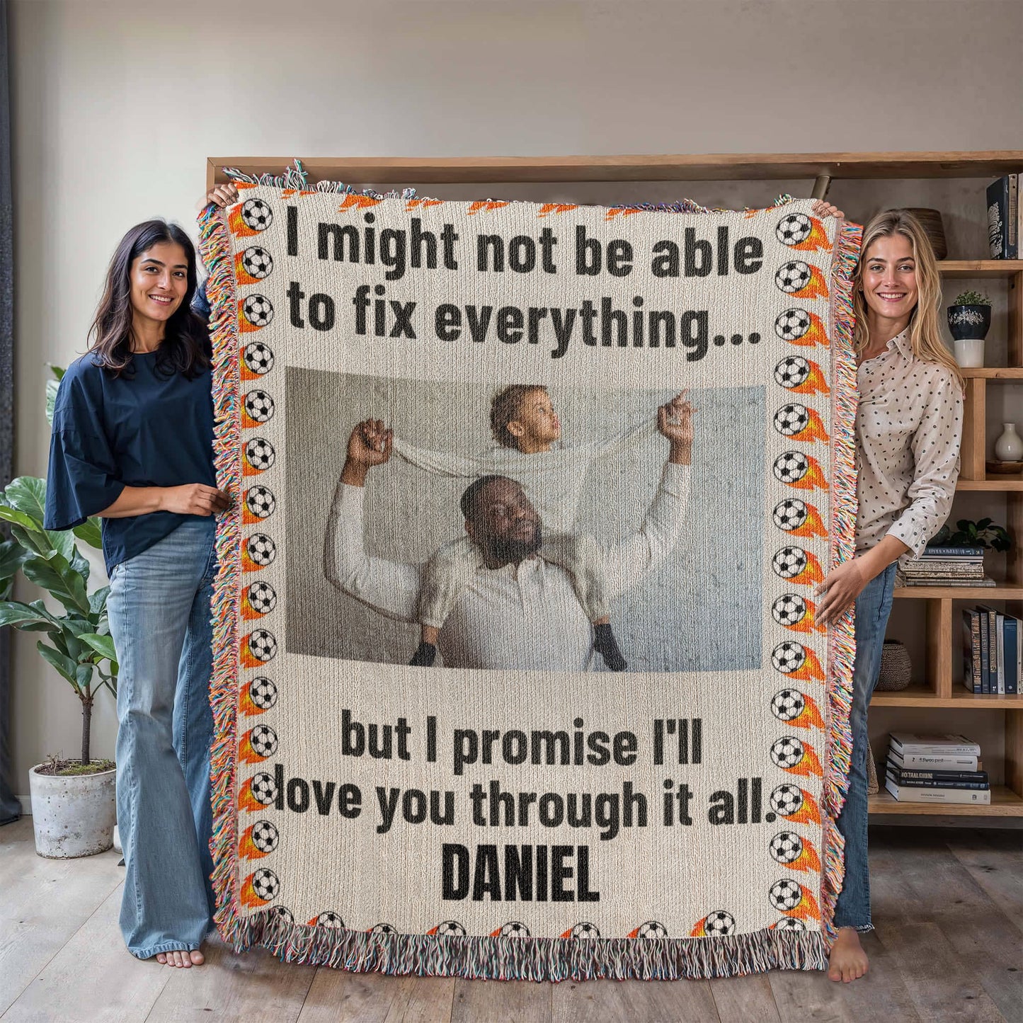 Custom Dad's Love Sherpa Fleece Woven Blanket (