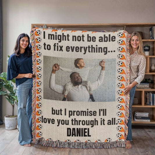 Custom Dad's Love Sherpa Fleece Woven Blanket (