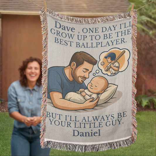 Love Custom Sherpa Fleece Woven Blanket for Dad