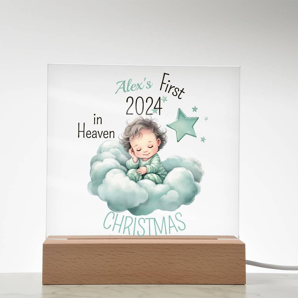 Personalized Gift For Newborn Baby Custom Night Lamp For Son First Christmas Daughter Name Year Holiday Decor Plaque Keepsake Family Present