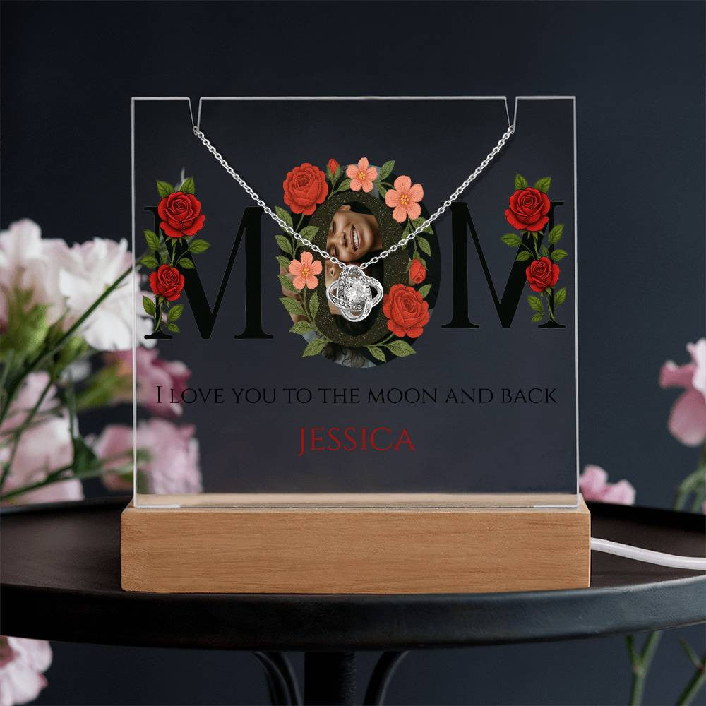 A Love You Mom Custom Keepsake Acrylic Necklace Bundle