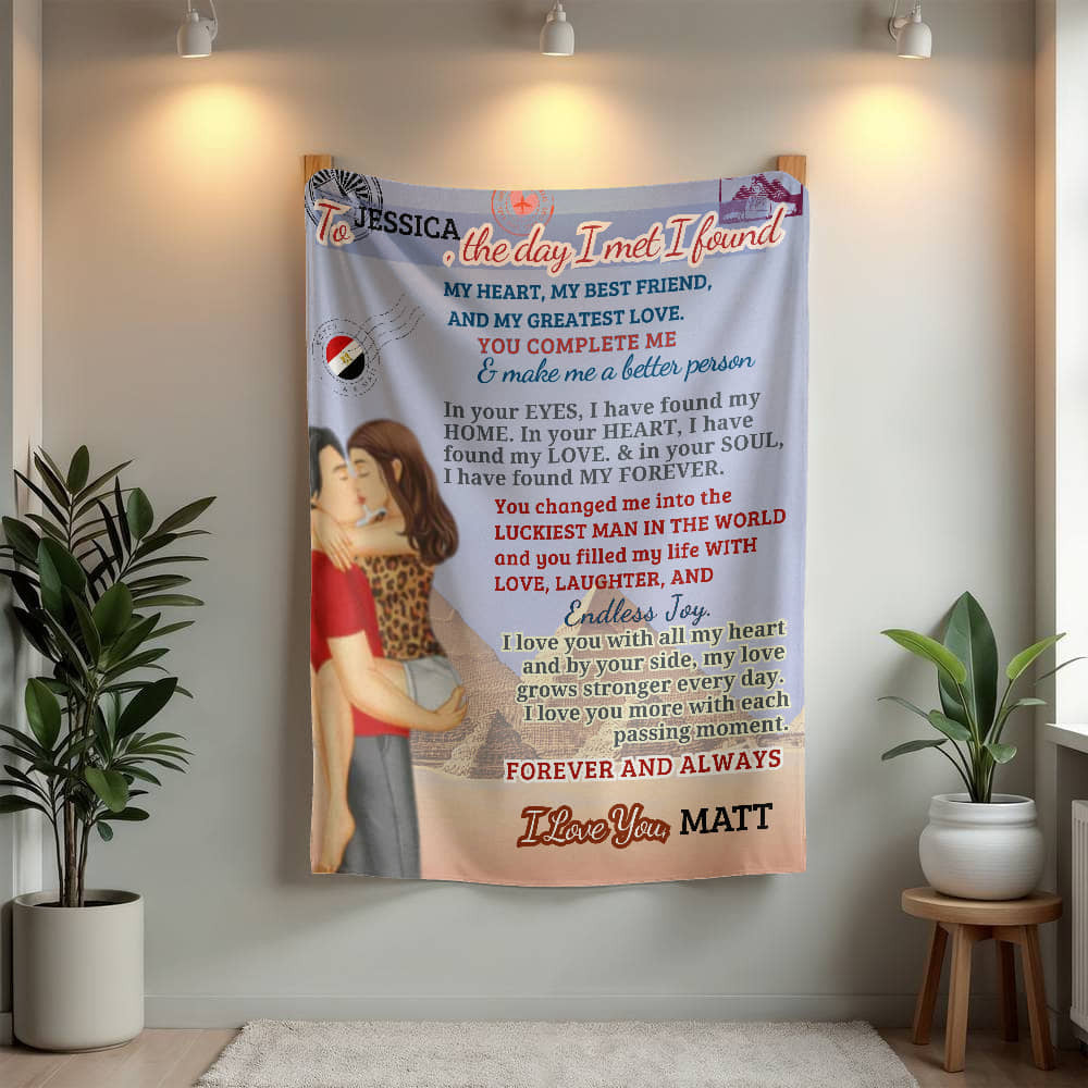 A Love Letter from Egypt to my Wife, Girlfriend or Partner, a Sherpa, Fleece or Woven Blanket