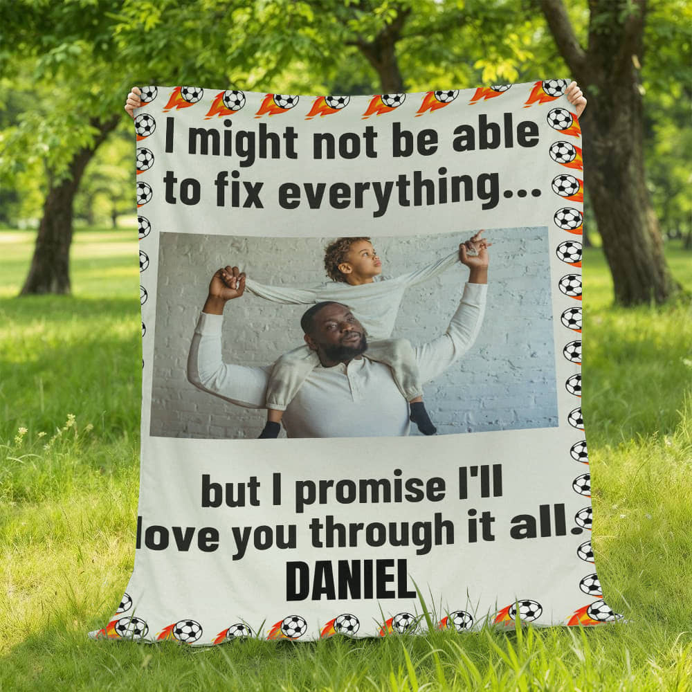 Custom Dad's Love Sherpa Fleece Woven Blanket (
