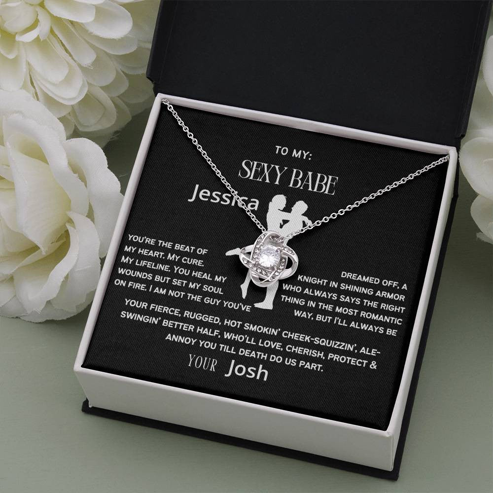 A Love Knot Necklace Gift from the Loving Partner, Boyfriend, Husband or Sweetheart (Yellow & White Gold Variants)