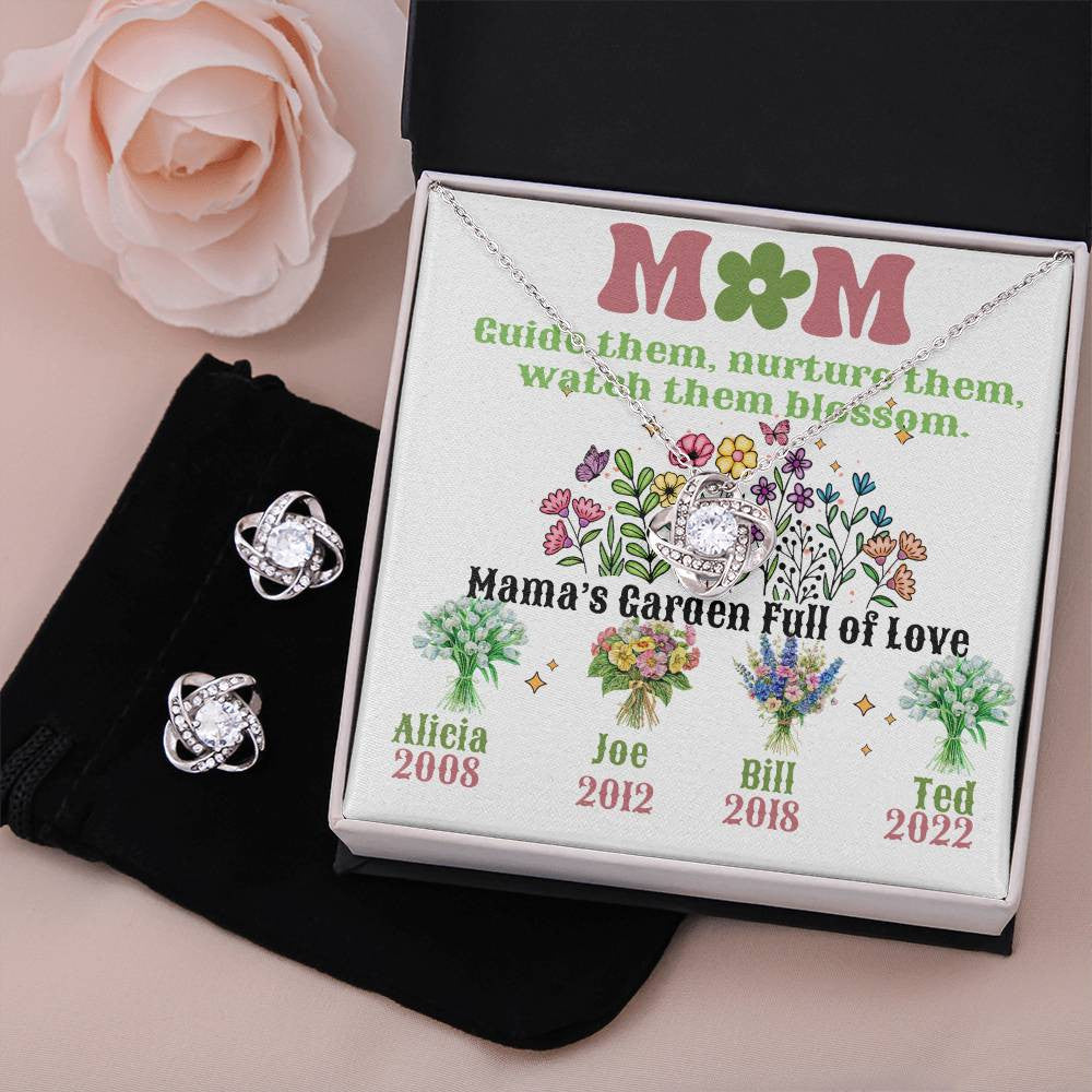 A Mom's Garden Love Knot Earring & Necklace Set for Mom