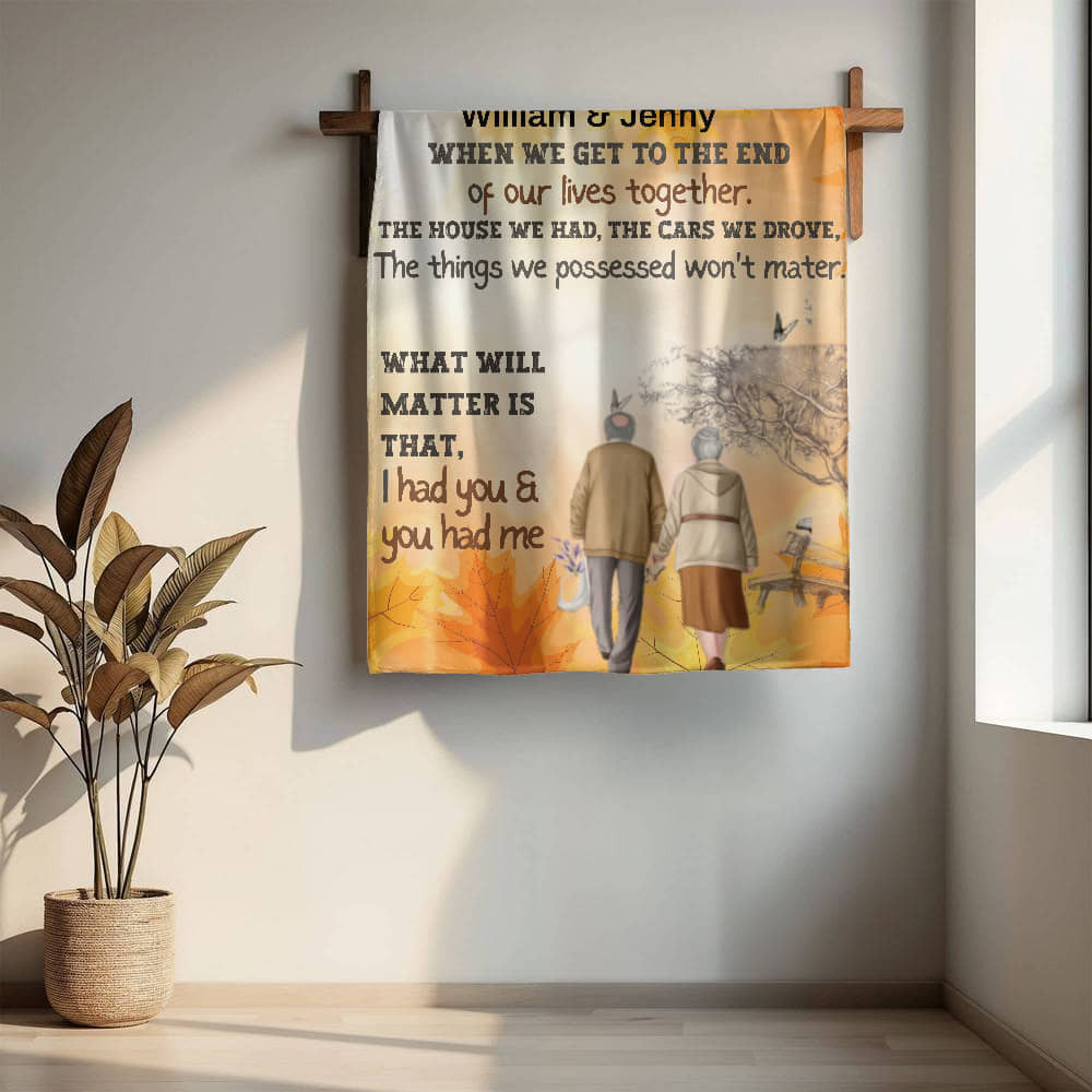 A You and Me Getting Old Sherpa or Fleece Blanket for Couple
