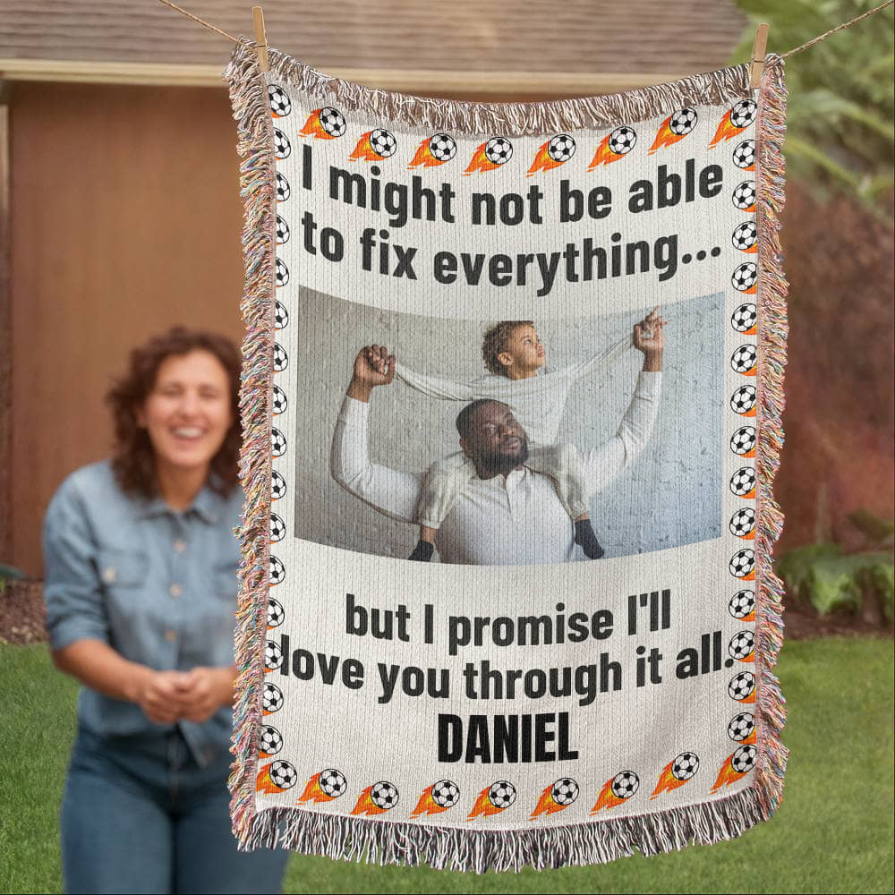 Custom Dad's Love Sherpa Fleece Woven Blanket (
