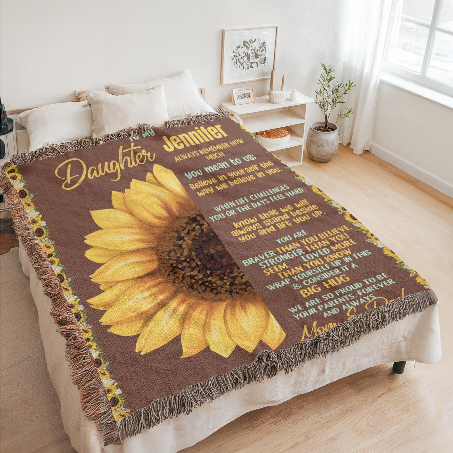 A Sunflower Daughter from Dad Heirlooom, Sherpa or  Fleece Blanket (3:4)