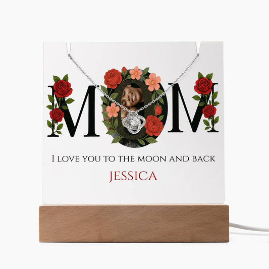 A Love You Mom Custom Keepsake Acrylic Necklace Bundle