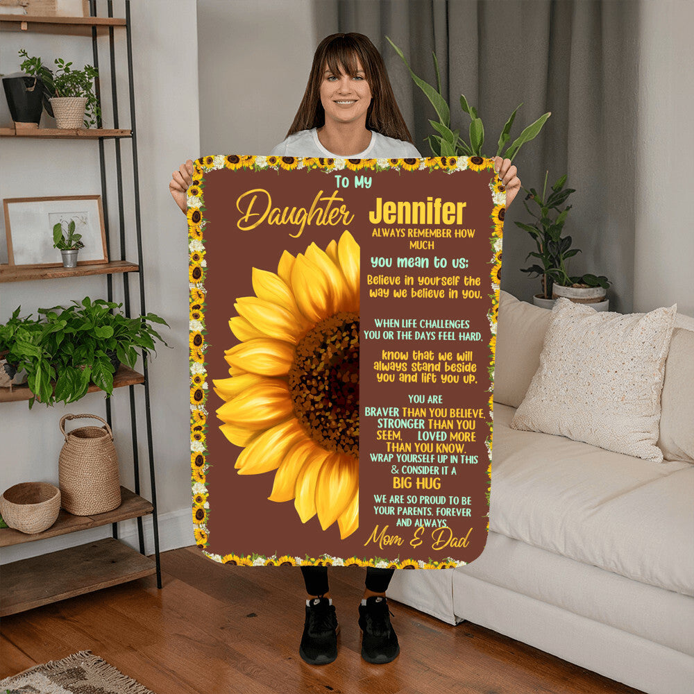 A Sunflower Daughter from Dad Heirlooom, Sherpa or  Fleece Blanket (3:4)