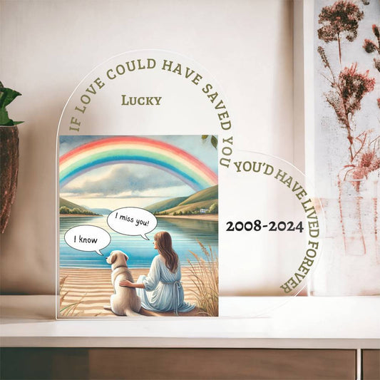 A Dog Memorial, Heart Shaped Acrylic Plaque