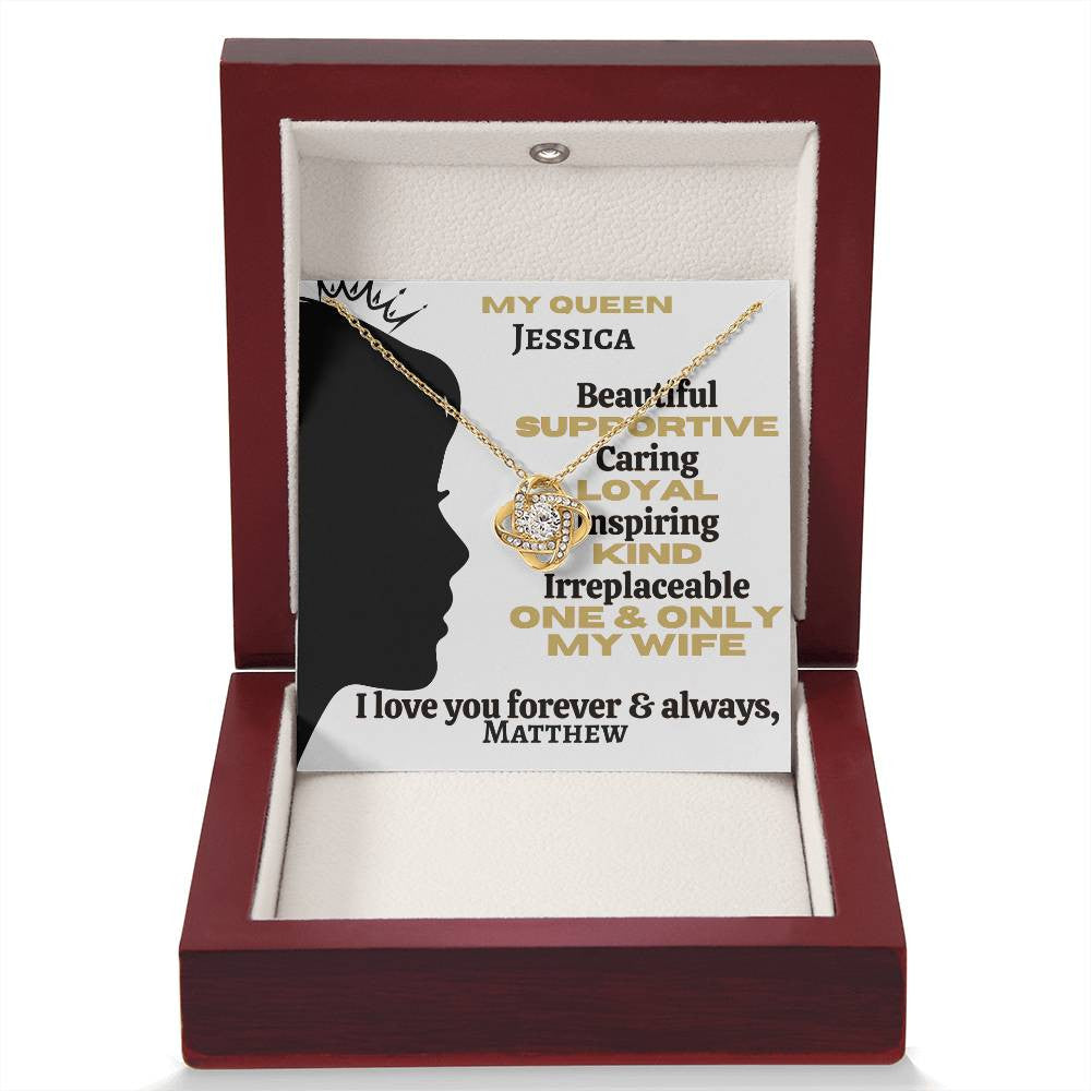 A Love Knot Profile Def Necklace (Yellow & White Gold Variants) for My Wife, Girlfriend or Partner