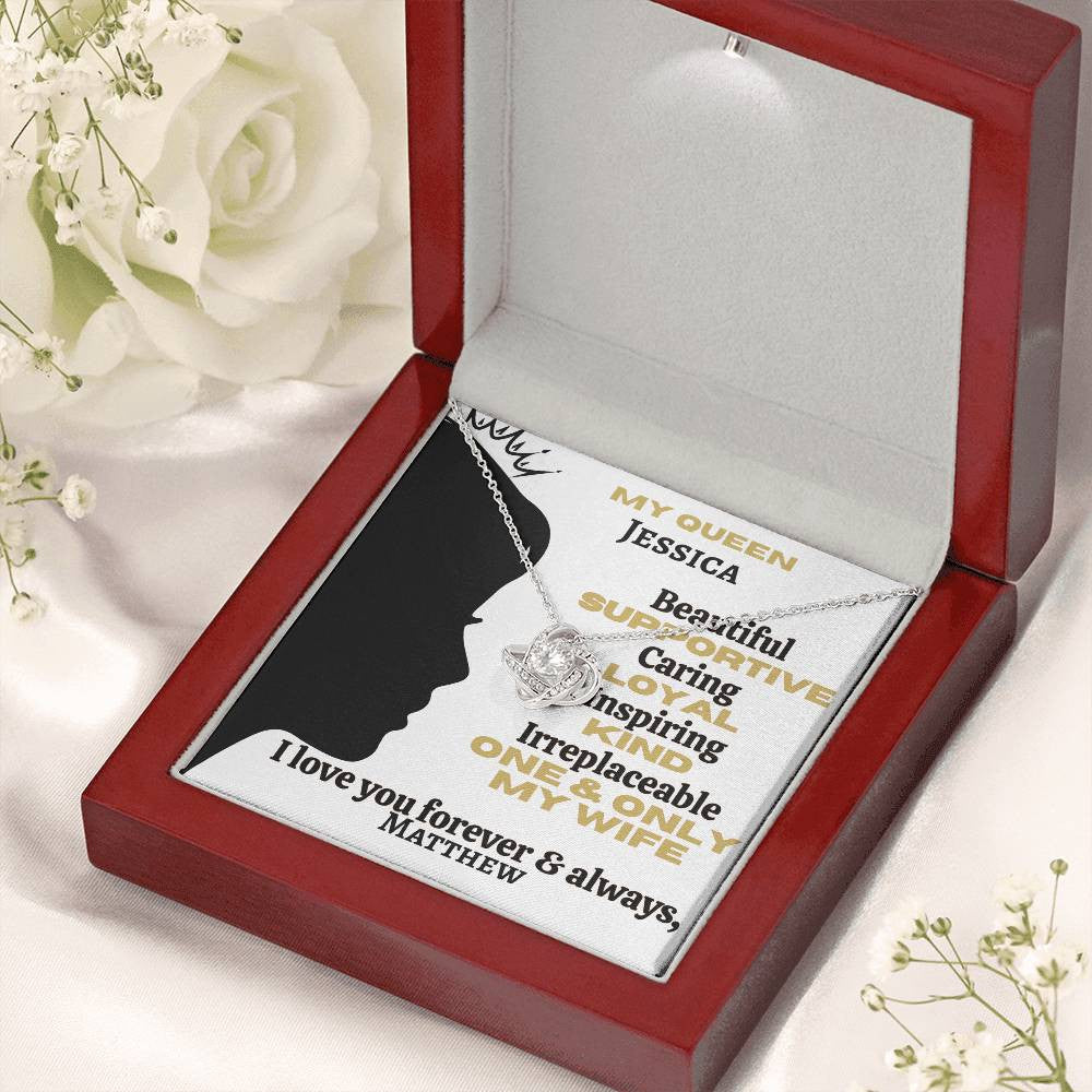 A Love Knot Profile Def Necklace (Yellow & White Gold Variants) for My Wife, Girlfriend or Partner