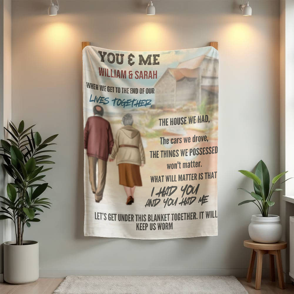 A When We Get to the End Sherpa or Fleece Blanket for a Couple