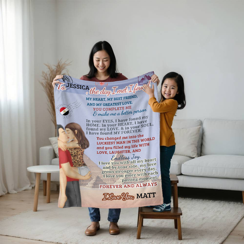 A Love Letter from Egypt to my Wife, Girlfriend or Partner, a Sherpa, Fleece or Woven Blanket