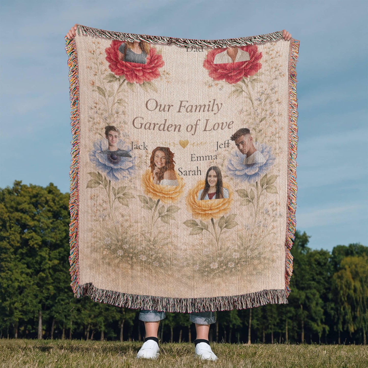 👉 Personalized Family Photo Blanket for Mom & Grandma – Custom Keepsake Gift