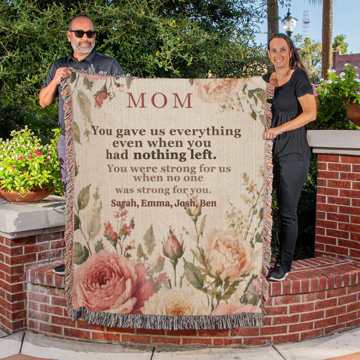 Mom Blanket – “You Gave Us Everything” Woven Throw | Emotional Gift for Mother | Daughter to Mom Gift