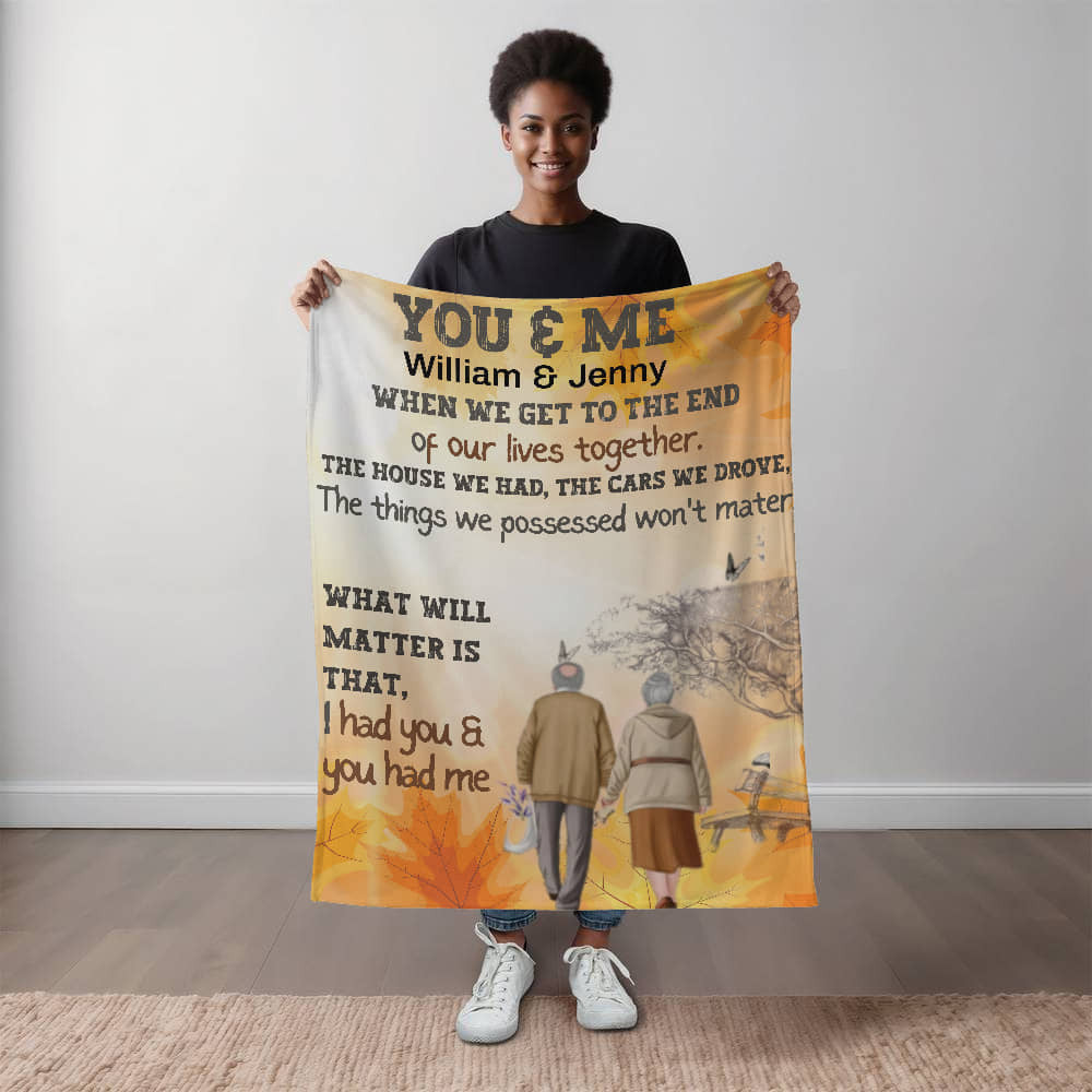 A You and Me Getting Old Sherpa or Fleece Blanket for Couple