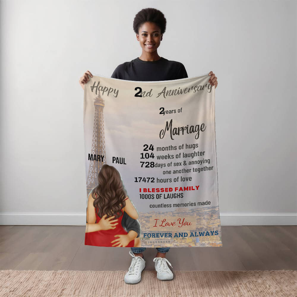 An Anniversary inParis Sherpa or Fleece Blanket
