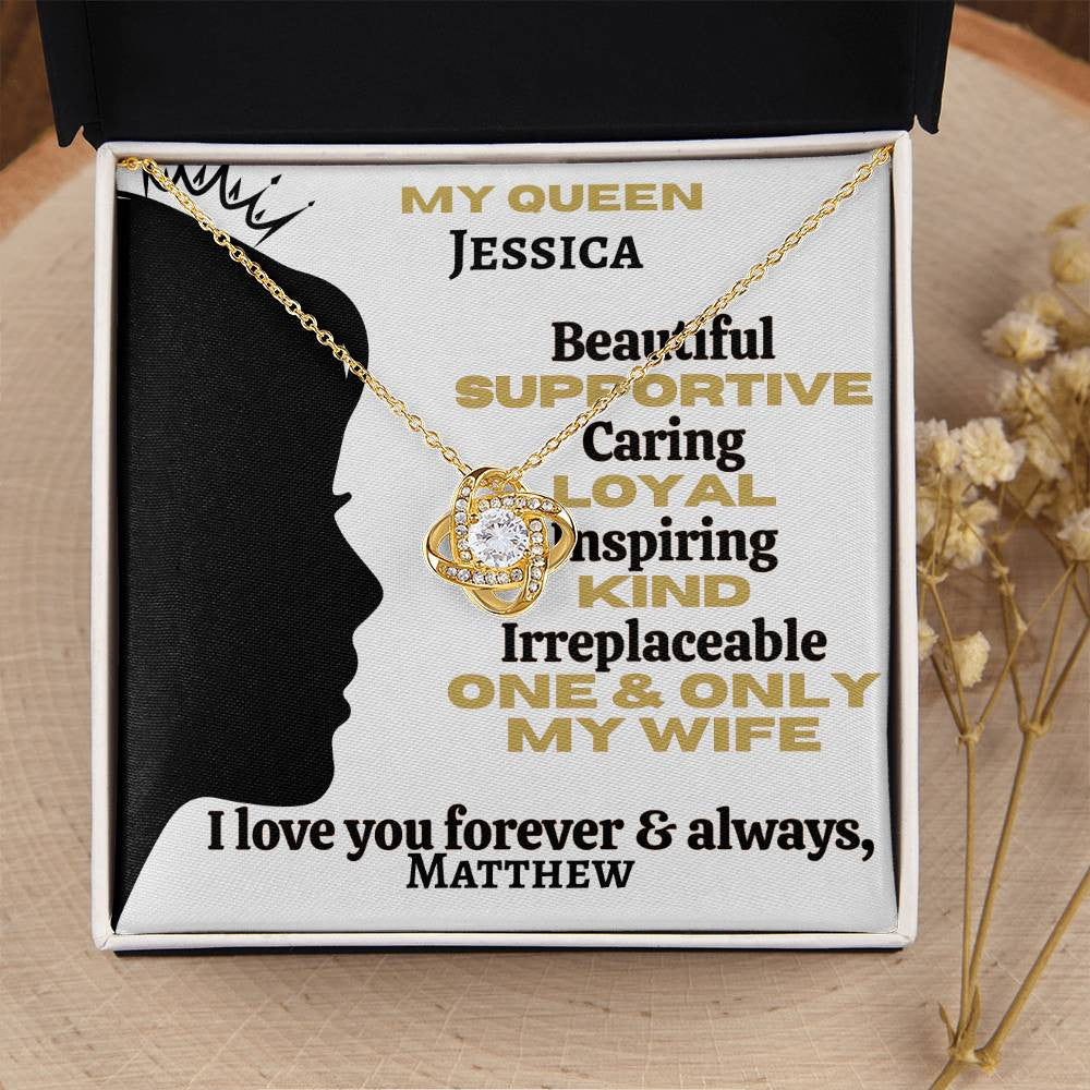 A Love Knot Profile Def Necklace (Yellow & White Gold Variants) for My Wife, Girlfriend or Partner