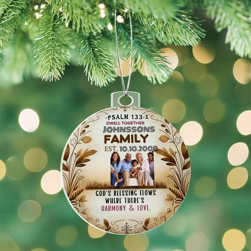 Personalized Bible Keepsake Family Photo Religious Christmas Decoration Inspirational Holiday Gift Spiritual Home Decor Bible Ornament