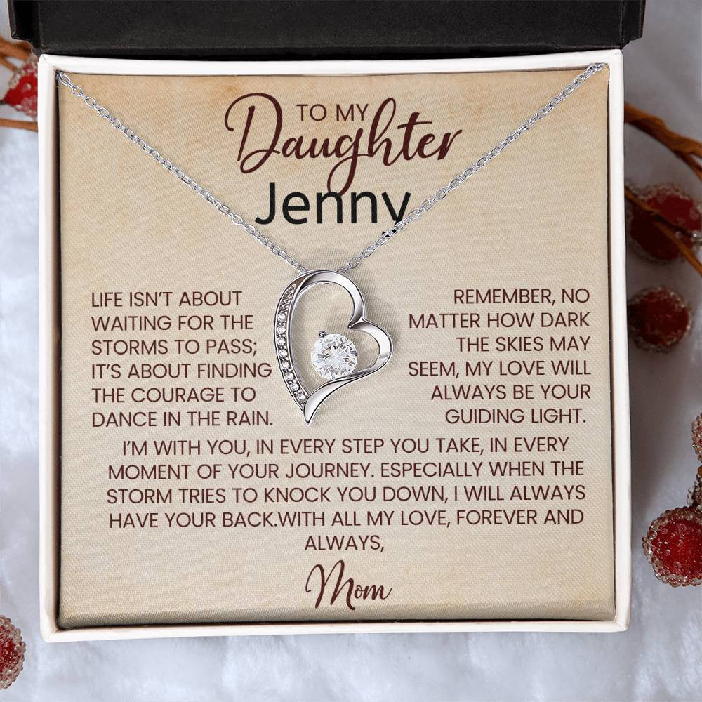 Dancing in the Rain Necklace for Daughter from Dad, Forever Love Necklace