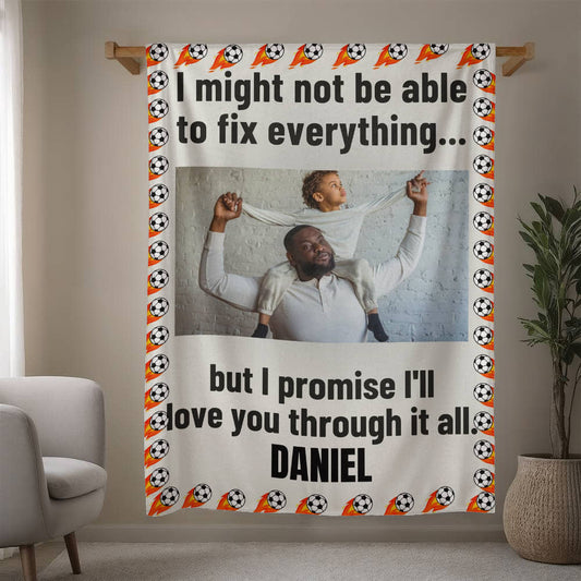 Custom Dad's Love Sherpa Fleece Woven Blanket (