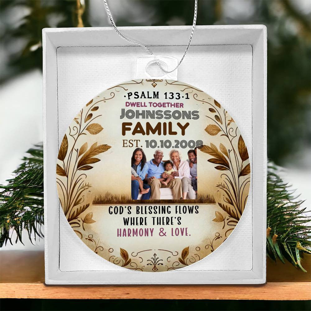 Personalized Bible Keepsake Family Photo Religious Christmas Decoration Inspirational Holiday Gift Spiritual Home Decor Bible Ornament