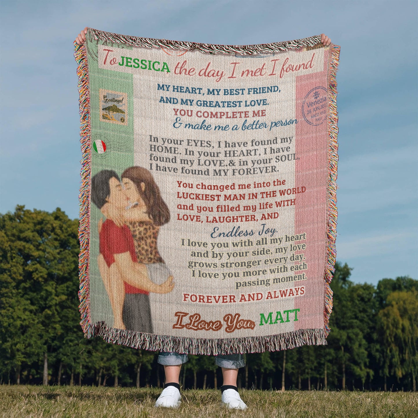 A Love Letter to my Wife, Girlfriend or Partner, a Sherpa, Fleece or Woven Blanket
