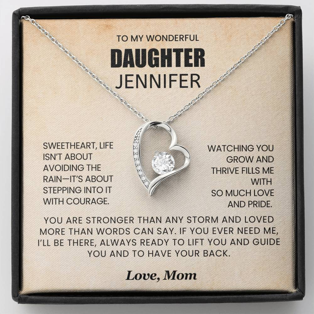Dancing in the Rain Necklace for Daughter from Dad, Forever Love Necklace