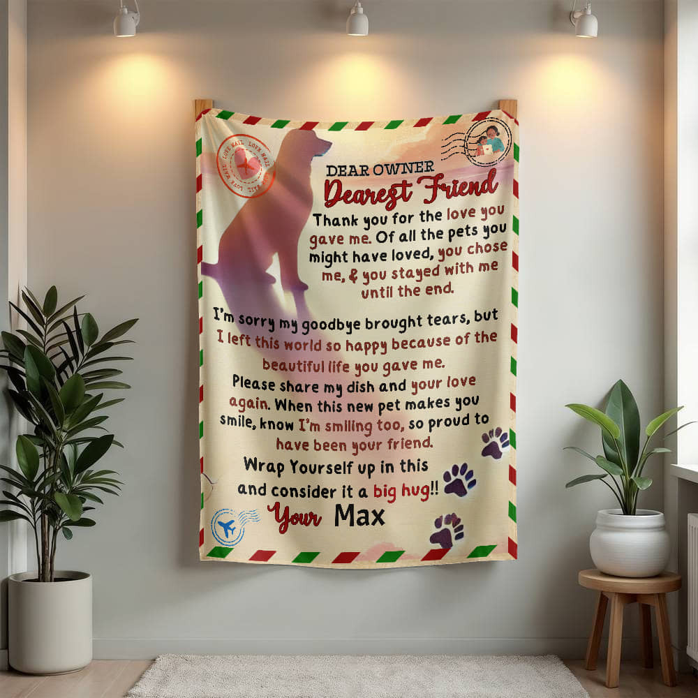 A Personalized Letter from a Dog to the Owner Sherpa or Fleece Blanket