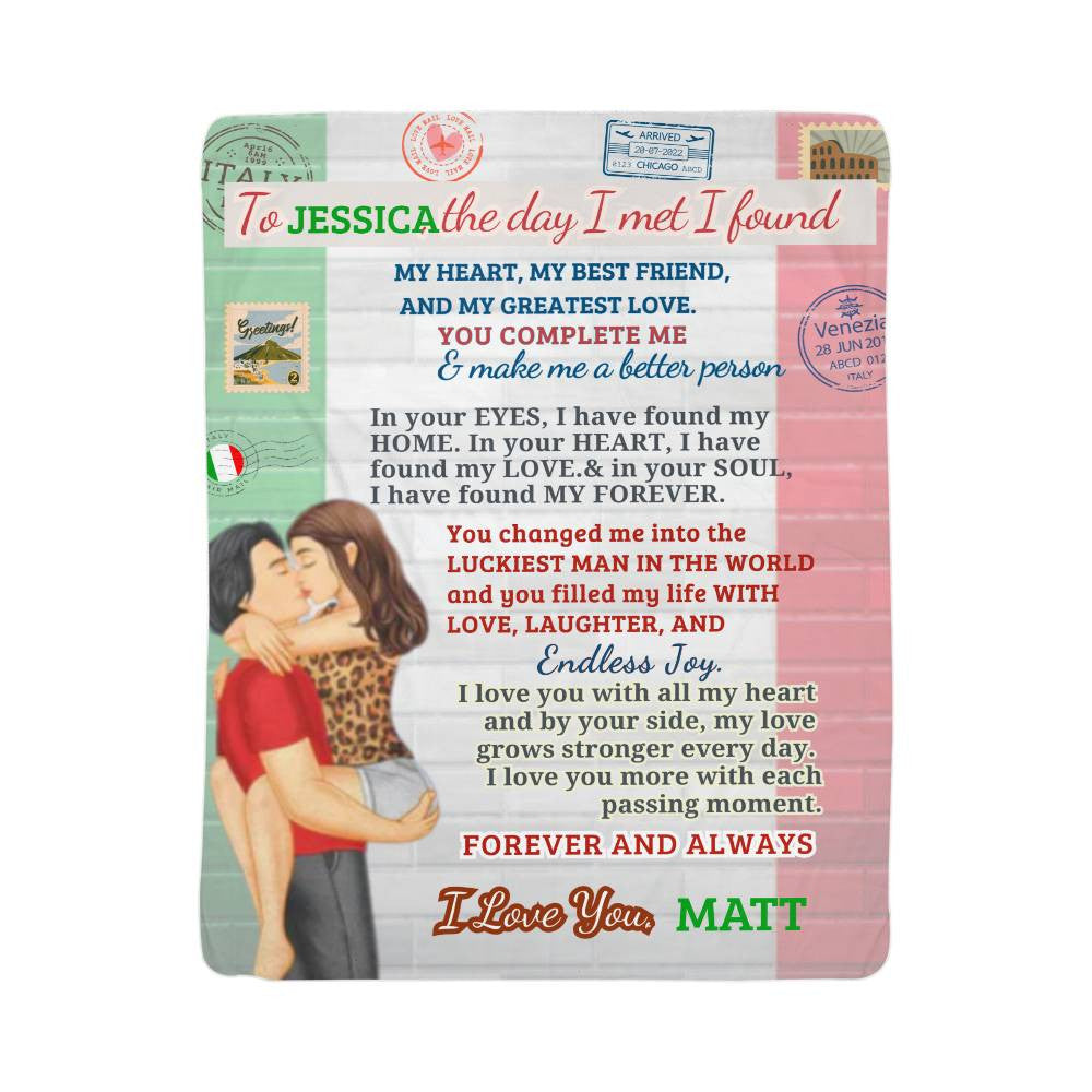 A Love Letter to my Wife, Girlfriend or Partner, a Sherpa, Fleece or Woven Blanket