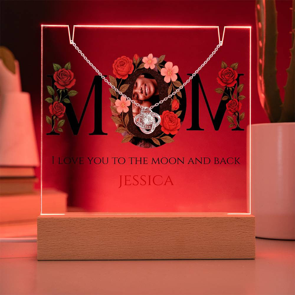 A Love You Mom Custom Keepsake Acrylic Necklace Bundle